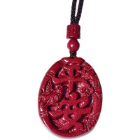 朱砂喜鹊报喜吊坠男女本命年紫金砂平安牌项链高档毛衣链挂件 炫石为玉