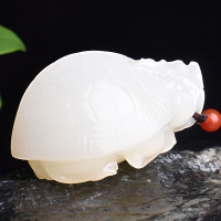 龙龟手把件青白玉石男士手把件把玩件男礼物炫石为玉附证书