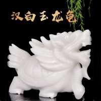 天然汉白玉龙龟摆件家居装饰品玄武书房八卦龙龟