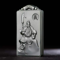 关公吊坠男和田玉细料关二爷玉牌吊坠武财神忠义千秋玉石挂件炫石为玉附证书