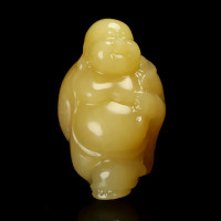 天然弥勒佛手把件男士女士笑佛立体把玩件玉石文玩佛公带证书