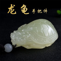 天然玉石手抓把玩件阿富汗玉男女士款龙龟手把件送老人炫石为玉附证书