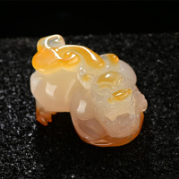 冰种玉髓手把件貔貅把玩件男士随身文玩玉器玛瑙玉石手工精雕炫石为玉附证书