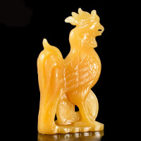 米黄玉鸡摆件元宝公鸡金鸡家居办公室工艺装饰品
