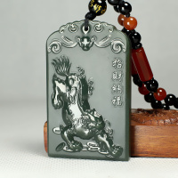 和田玉貔貅玉牌真品新疆青玉皮休玉吊坠男女珠宝玉石玉坠挂件