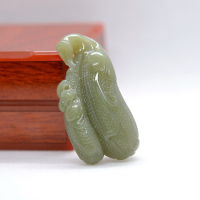 正品天然新疆和田玉黄玉挂件福瓜吊坠男女款福瓜小手把件把玩件