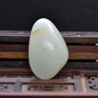 正品天然新疆和田白玉籽料原石吊坠洒金皮籽料挂件男女款玉坠32g