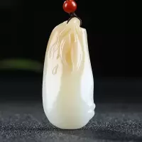 [节节高升]新疆和田玉吊坠玉坠且末糖白玉竹节挂件玉佩天然玉石