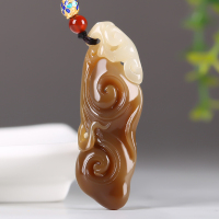 [顺心如意]新疆和田玉吊坠玉佩且末糖白玉挂件玉坠项链天然玉石