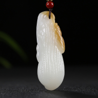 [声名远扬]新疆和田玉蝉吊坠玉佩且末糖羊脂白玉挂件天然玉石