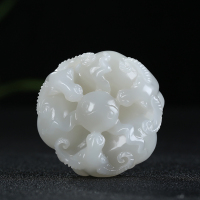 [三阳开泰]新疆和田玉手把件白玉灰白生肖羊把玩件文玩天然玉石