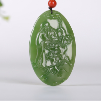 [松下老人]俄罗斯七号矿老坑碧玉松下老人吊坠玉佩挂件天然玉石
