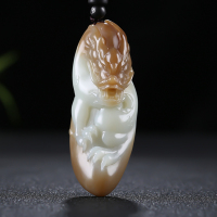 [神龙守护]新疆和田玉白玉生肖龙吊坠玉佩且末糖白挂件天然玉石