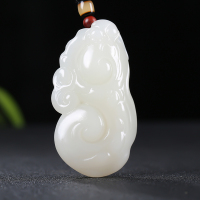 [灵猴献瑞]新疆和田玉吊坠玉佩白玉生肖猴如意挂件玉坠天然玉石