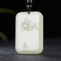 [喜上枝头]新疆和田玉吊坠玉佩白玉喜鹊牌子挂件玉坠天然玉石