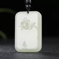 [喜上枝头]新疆和田玉吊坠玉佩白玉喜鹊牌子挂件玉坠天然玉石