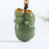 [进宝]新疆和田玉貔貅吊坠玉坠黄玉瑞兽挂件玉佩天然玉石