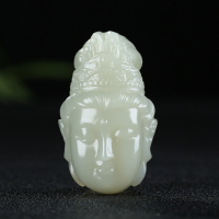 []新疆和田玉吊坠男士款玉坠白玉观音挂件玉佩天然玉石