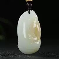 [节节高升]新疆和田玉且末糖羊脂白玉竹节吊坠挂件玉佩天然玉石