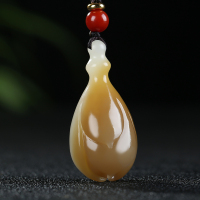 [兰香宜人]新疆和田玉吊坠玉坠且末糖白玉兰花挂件玉佩天然玉石