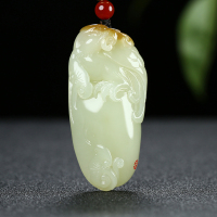 [大展宏图]新疆和田玉吊坠玉坠且末糖白玉老鹰挂件玉佩天然玉石