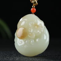 [扭转乾坤]新疆和田玉吊坠玉坠且末料糖白玉生肖牛挂件天然玉石