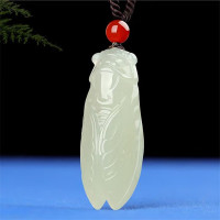 天然和田玉青白玉一鸣惊人玉蝉吊坠湖水绿玉石知了玉坠玉佩礼品