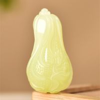 天然和田玉黄玉白菜吊坠男女款新疆若羌黄口料遇百财聚来玉坠礼品