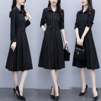 贵夫人连衣裙条纹2021年新款女高端名媛气质女装女士春秋裙子