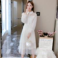 小样传奇 2022春装新款法式连衣裙女装韩版网红中长款过膝仙女裙