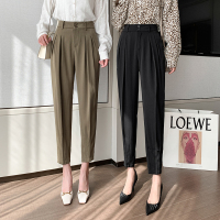 小样传奇韩版长裤女2021夏季新款休闲裤工装束脚高腰九分裤哈伦小脚裤子