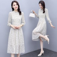 小样传奇碎花连衣裙女春秋2021年新款高端洋气质时尚减龄妈妈高贵雪纺裙子