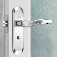 阿斯卡利卫生间门锁厕所家用通用型洗手间室内浴室门把手铝合金无钥匙单舌