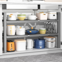 阿斯卡利(ASCARI)厨房可伸缩下水槽置物架锅具收纳架多功能水池下水道橱柜内分层架