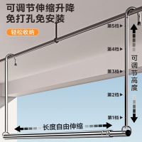 阿斯卡利(ASCARI)晾衣架家用阳台伸缩晾衣杆升降凉衣捍吊挂不锈钢免打孔晒被子