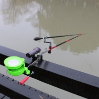 万向不锈钢桥钓炮台钓鱼支架 带饵盘接口 可升级万向角度可调灯