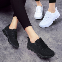 春季运动鞋女韩版百搭内增高黑色新款休闲鞋2018学生透气小白鞋
