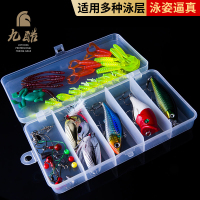 九酷路亚饵套装淡水亮片米诺波趴VIB黑蛙铅头钩软虫假饵套