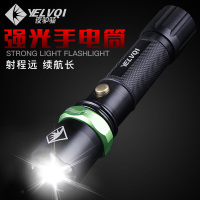 夜驴骑强光手电筒USB充电可调焦高亮LED远射迷你家用户外防身手