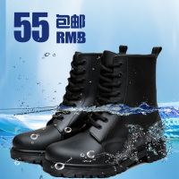 韩版时尚新款雨鞋男士中筒防滑防水青年马丁系带雨靴加绒胶鞋套鞋