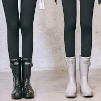 SLASH亮光时尚雨鞋女成人中筒雨靴韩国女士水鞋防水鞋胶鞋潮