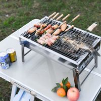 小型不锈钢烧烤架家用木炭可折叠烧烤炉户外2-3-5人全套迷你烤箱