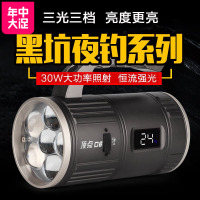 顶点夜钓灯钓鱼灯H强光30W瓦20W瓦多头透镜白黄蓝光源充电诱鱼灯