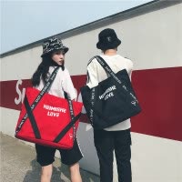 桂兰珊（Guilanshan） 轻便旅行包男女通用行李包简约手提包单肩大包健身包潮酷情侣背包