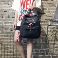桂兰珊（Guilanshan） ulzzang书包女高中背包潮学生原宿个性时尚初中生防水港风双肩包
