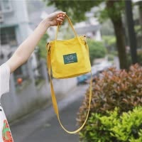 桂兰珊（Guilanshan） 水桶小单肩韩版休闲学生帆布软妹手提包简约百搭日系少女心斜挎包