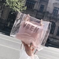 桂兰珊（Guilanshan） ins超火包包女2020夏季新款潮透明果冻包韩版链条百搭手提单肩包