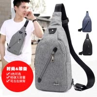 桂兰珊（Guilanshan） 胸包男斜挎包韩版潮帆布单肩包新款胸前包斜跨男包休闲包2020新款
