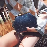 桂兰珊（Guilanshan） 名媛小包包女2020新款潮韩版 百搭斜挎单肩包chic链条时尚夹口包