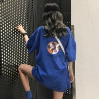 桂兰珊（Guilanshan） 下身失踪T恤女短袖韩版百搭嘻哈怪味少女生帅气酷酷的上衣服潮ins